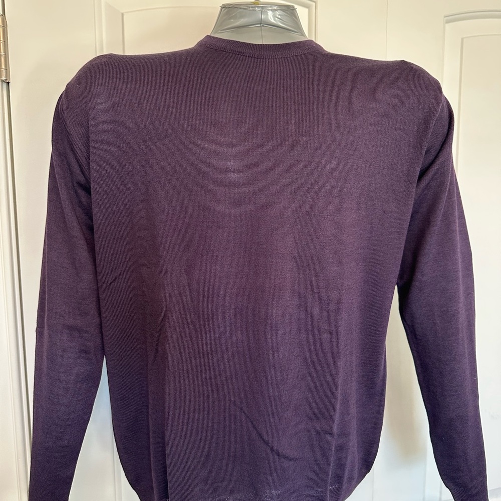 NEW! Made in Italy Wool Purple Crewneck Sweater